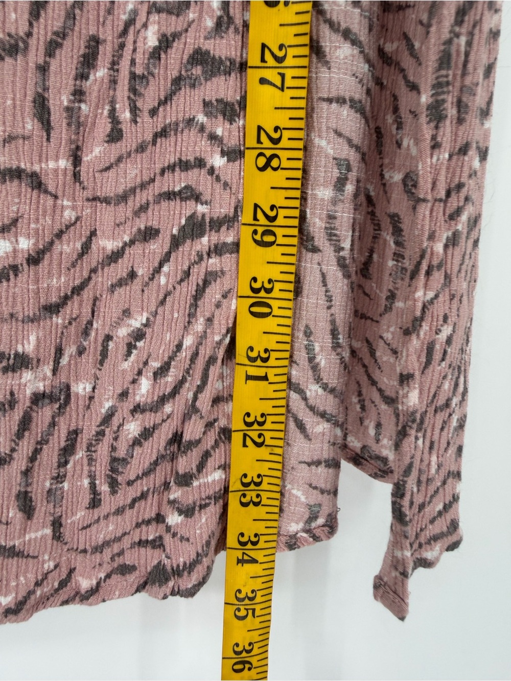 Nine West Dusty Pink Zebra Animal Print Tiered Maxi Skirt with Side Slit - Picture 7 of 9